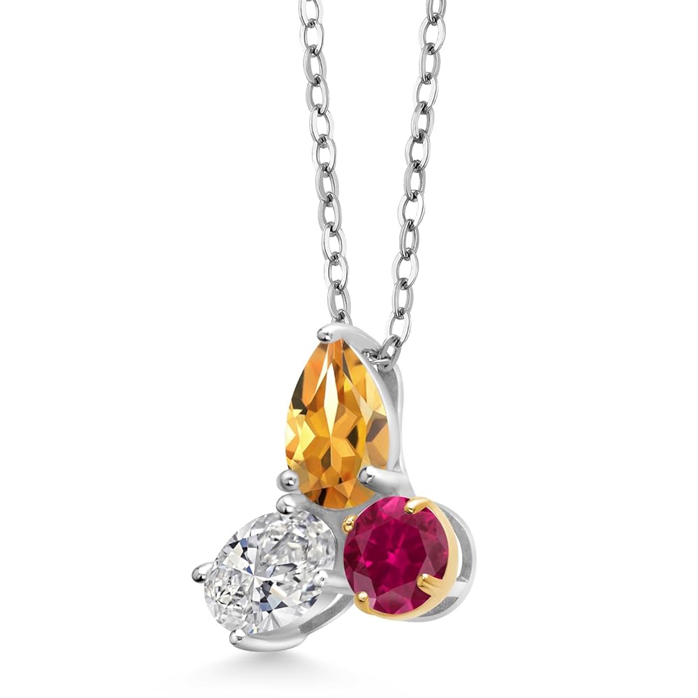 STERLING RUBY CHRON 美品 KARMA Amazon.com: 925 Silver and 10K Yellow Gold Citrine and Lab